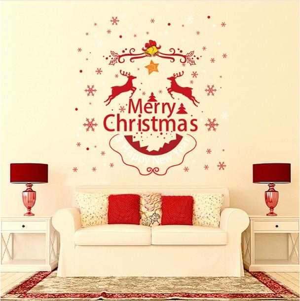 [HCM]Decal dán tường Noel - Trang Trí giáng sinh họa tiết đỏ