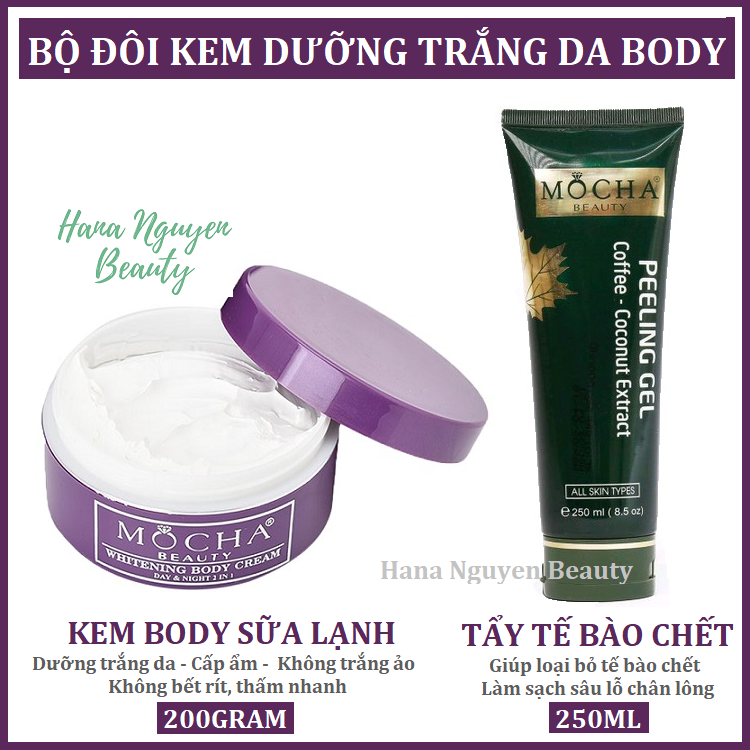 Bộ Kem Dưỡng Trắng Da Body Ngày & Đêm - COMBO BODY SỮA LẠNH & TẨY TẾ BÀO CHẾT MOCHA