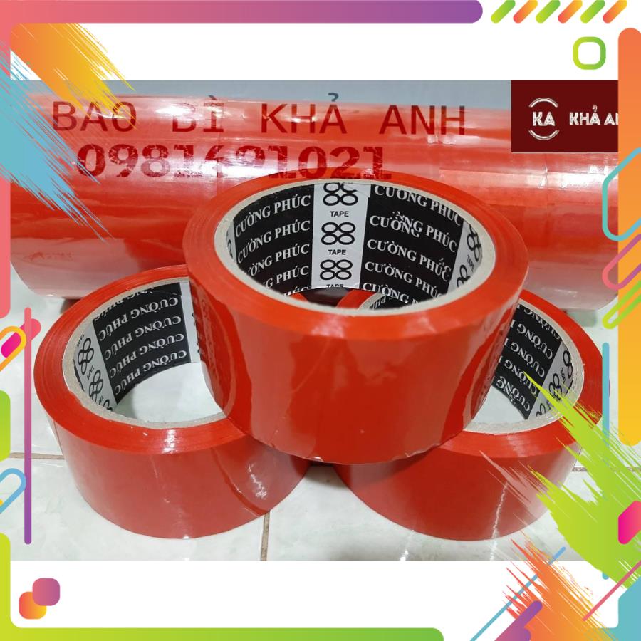 BĂNG KEO MÀU ĐỎ MAY MẮN 5F x 6 CUỘN