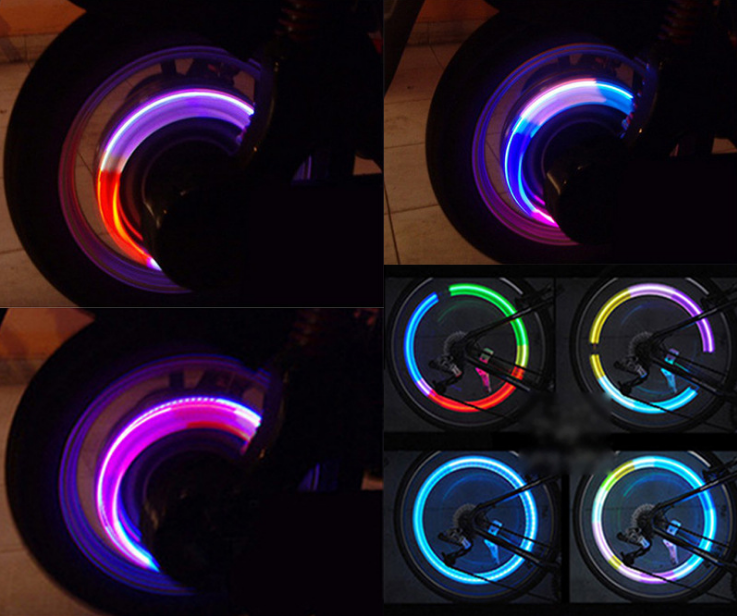Bộ 2 chiếc Đèn LED 7 màu gắn van xe
