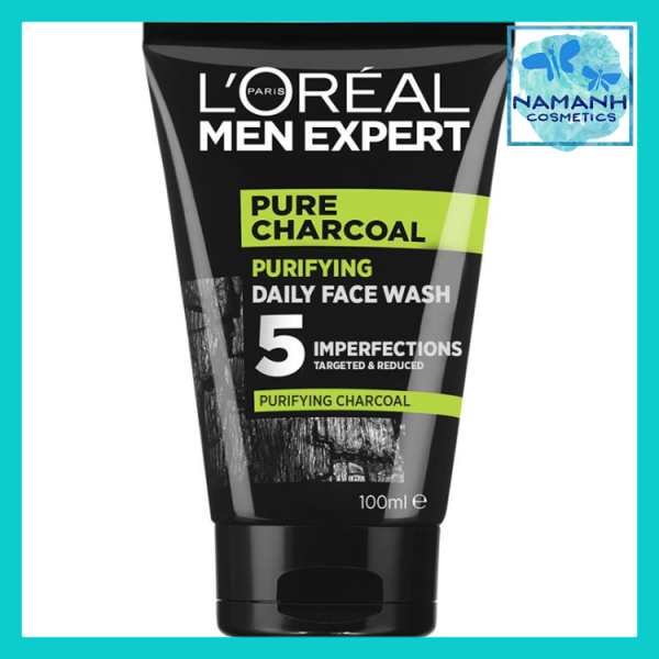 Sữa rửa mặt 5 tác động LOreal Men Expert Pure Charcoal Purifying Daily Face Wash 100ml nhập khẩu