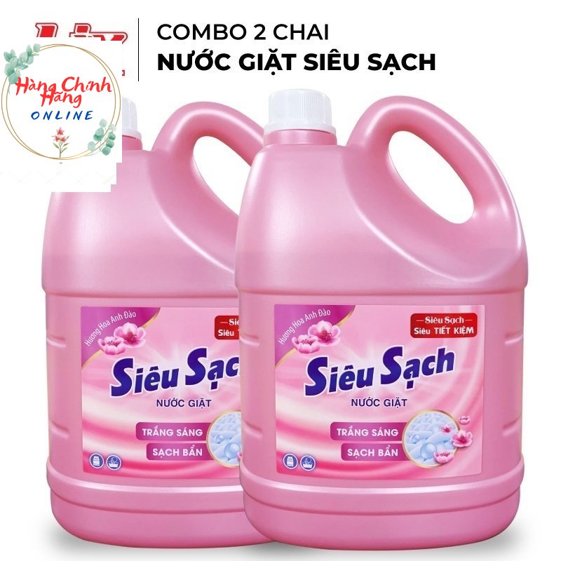 Combo 2 Chai nước giặt Lix Siêu Sạch Hương Hoa Anh Đào (2 chai x 3.5Kg) - Tẩy Sạch Vết Bẩn Cực Mạnh