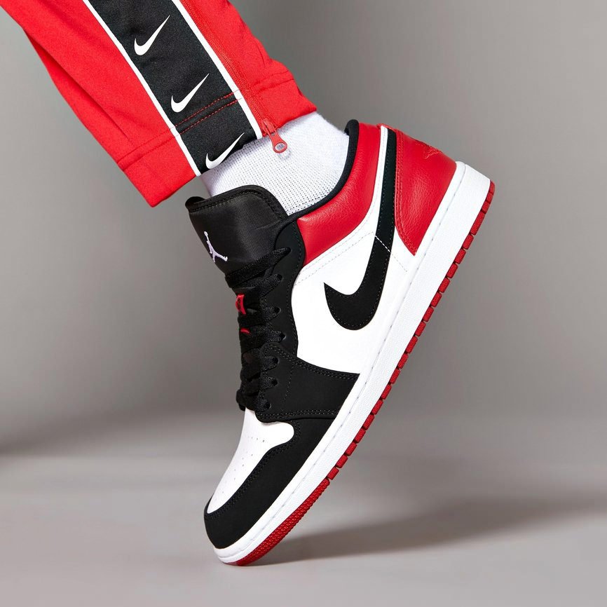 Giày Sneaker Nam nữ Air J0r.dan 1 low black toe ( Giày Thể Thao JD1 thấp cổ đỏ đen )