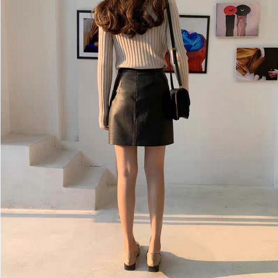 Chân Váy chữ A Da Xẻ Cực Hot