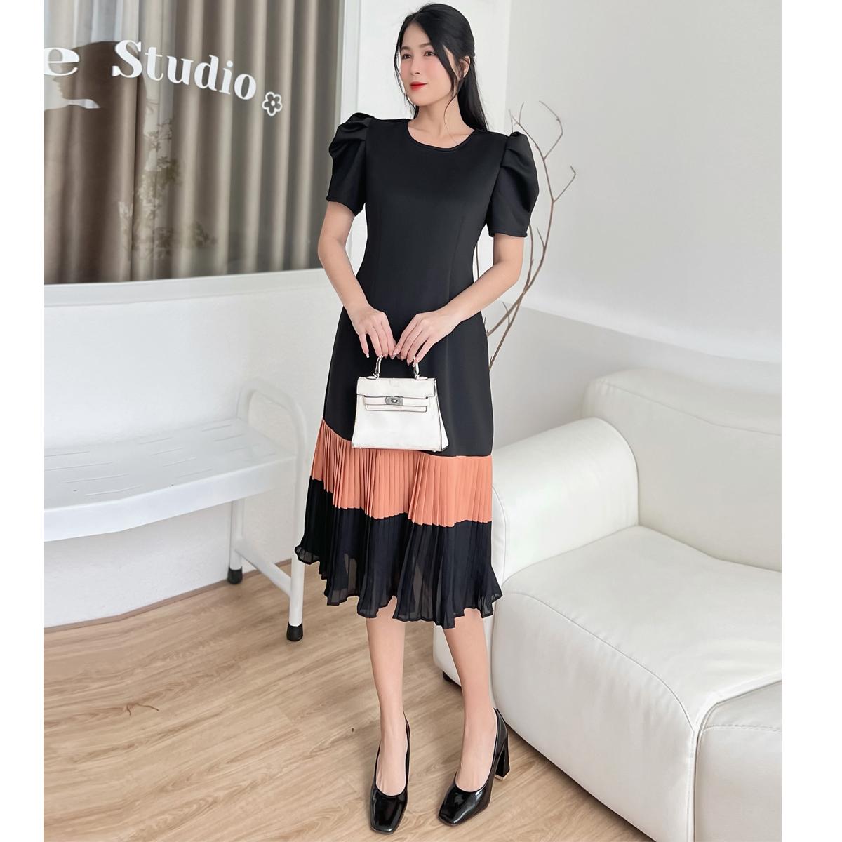 Đầm suôn phối dập li MS09 - Lady Fashion