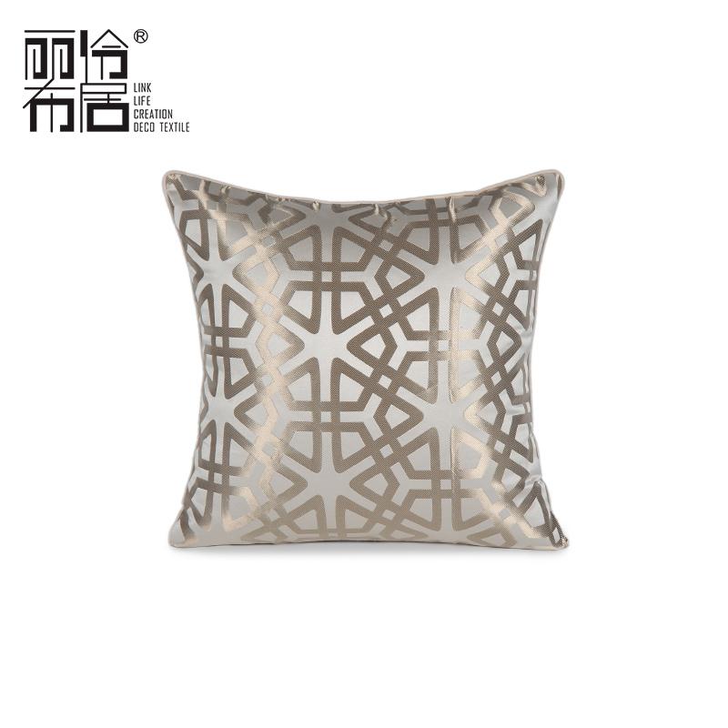 LING HOME DECO TEXTILE Hình Học Đồ Họa Gối Vuông Hiện Đại, Mô Hình Soft Decor Với Màu Sắc Tương Phản Đệm Tựa Gối Ôm Vàng Xám