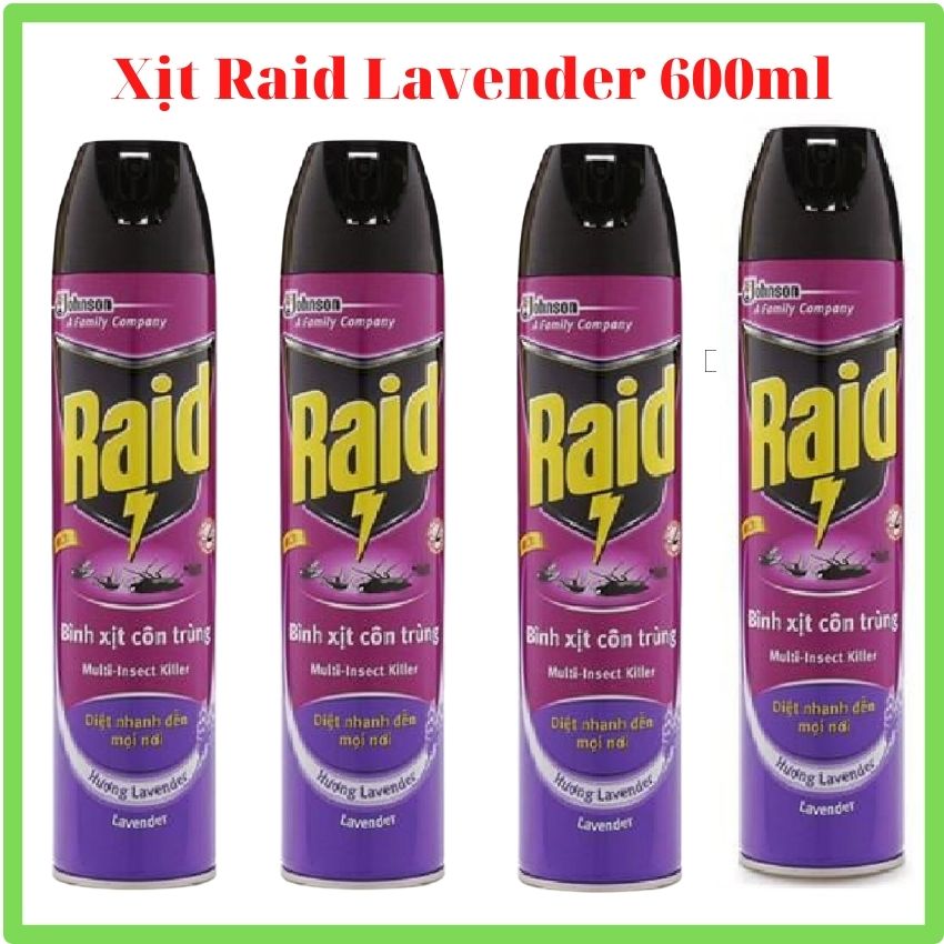 [HCM] Bình xịt côn trùng RAID 600ml MXCTR01,  xịt muỗi, xịt dán