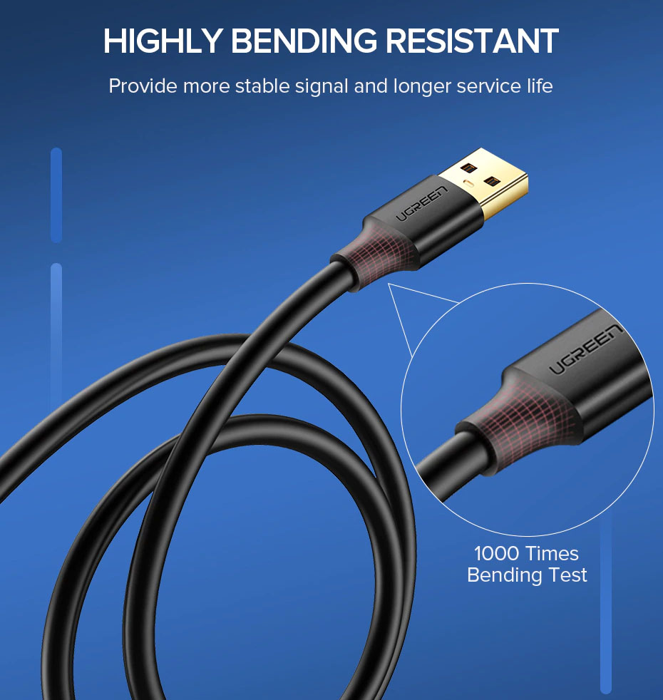 Cáp USB 3.0 link 2 đầu đực Cao Cấp UGREEN US128 Chính Hãng