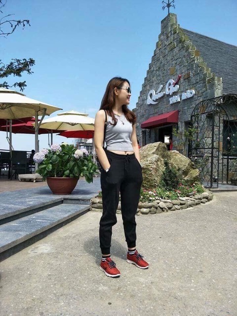 Quần jogger len tăm bo gấu chất dày dặn co giãn tốt