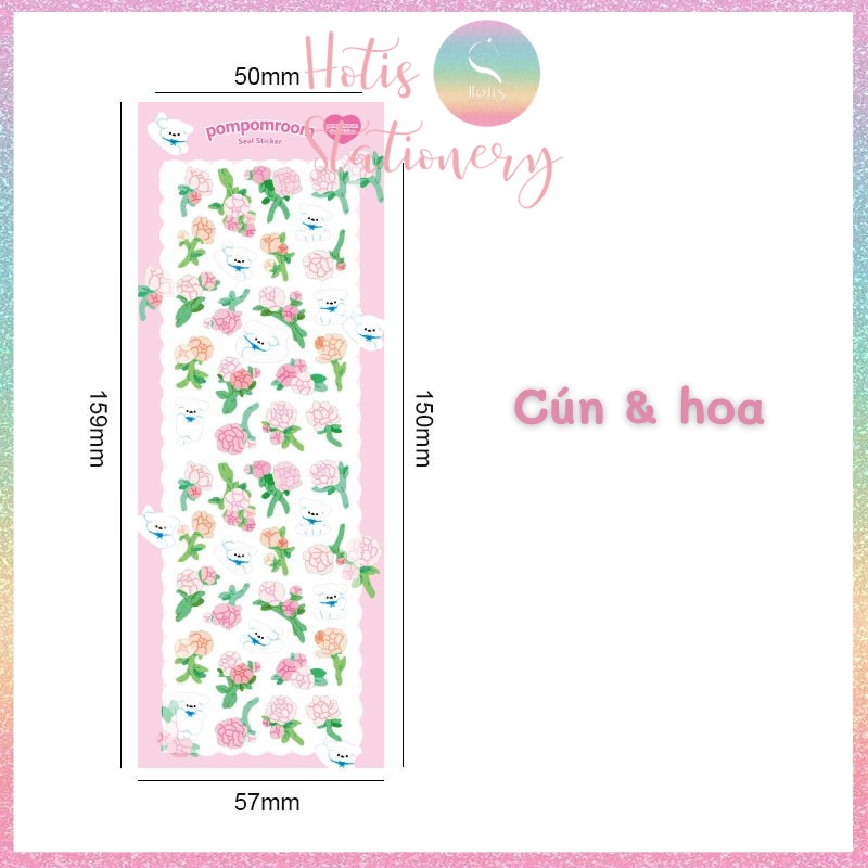 Sticker trang trí card, toploader phong cách Hàn Quốc cán màng lấp lánh