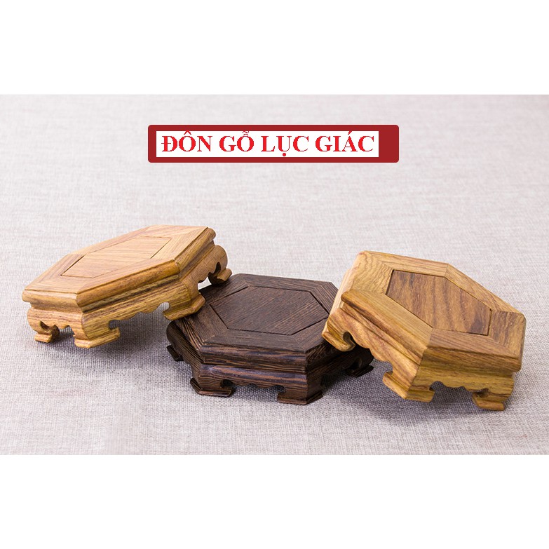 Đế gỗ lục giác kê tượng, chậu cây, các vật phẩm trang trí- đôn lục giác giá tốt