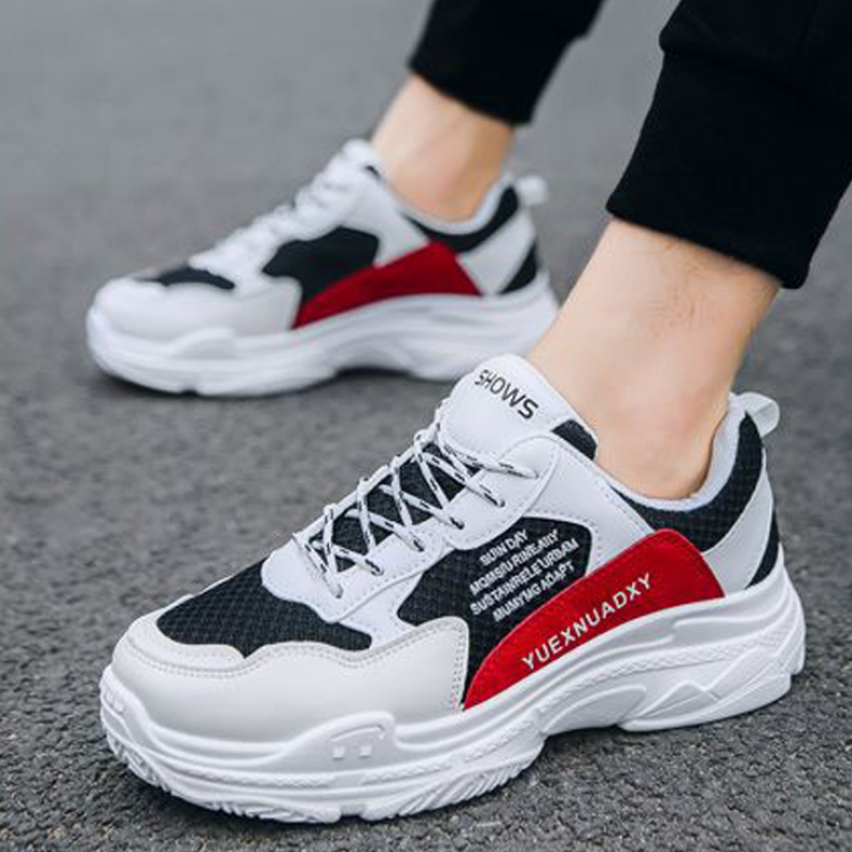 Giày thể thao nam sneaker Sườn Chữ Đỏ , Trắng LEMA - GN36 giá rẻ