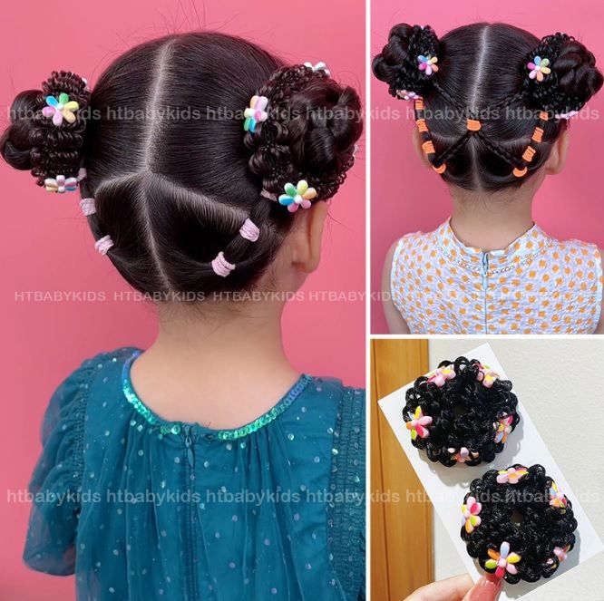 Dây Buộc Tóc Kiểu Tóc Giả Phong Cách Dễ Thương Cho Bé Gái