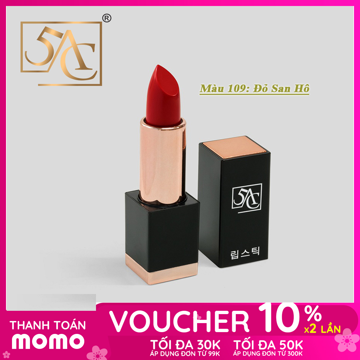 Son môi dành cho học sinh son hàn quốc 5ac màu đỏ ruby