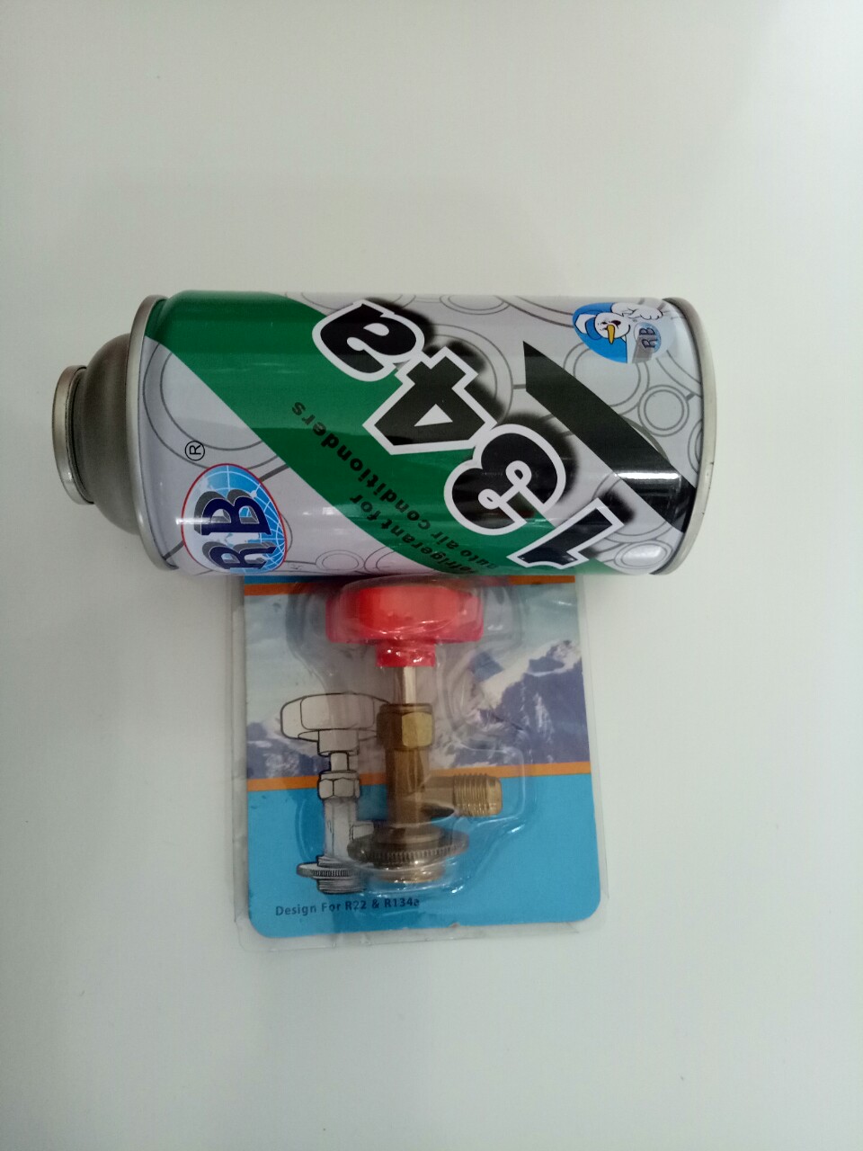 Bình gas mini R134a-RB + Van Gas