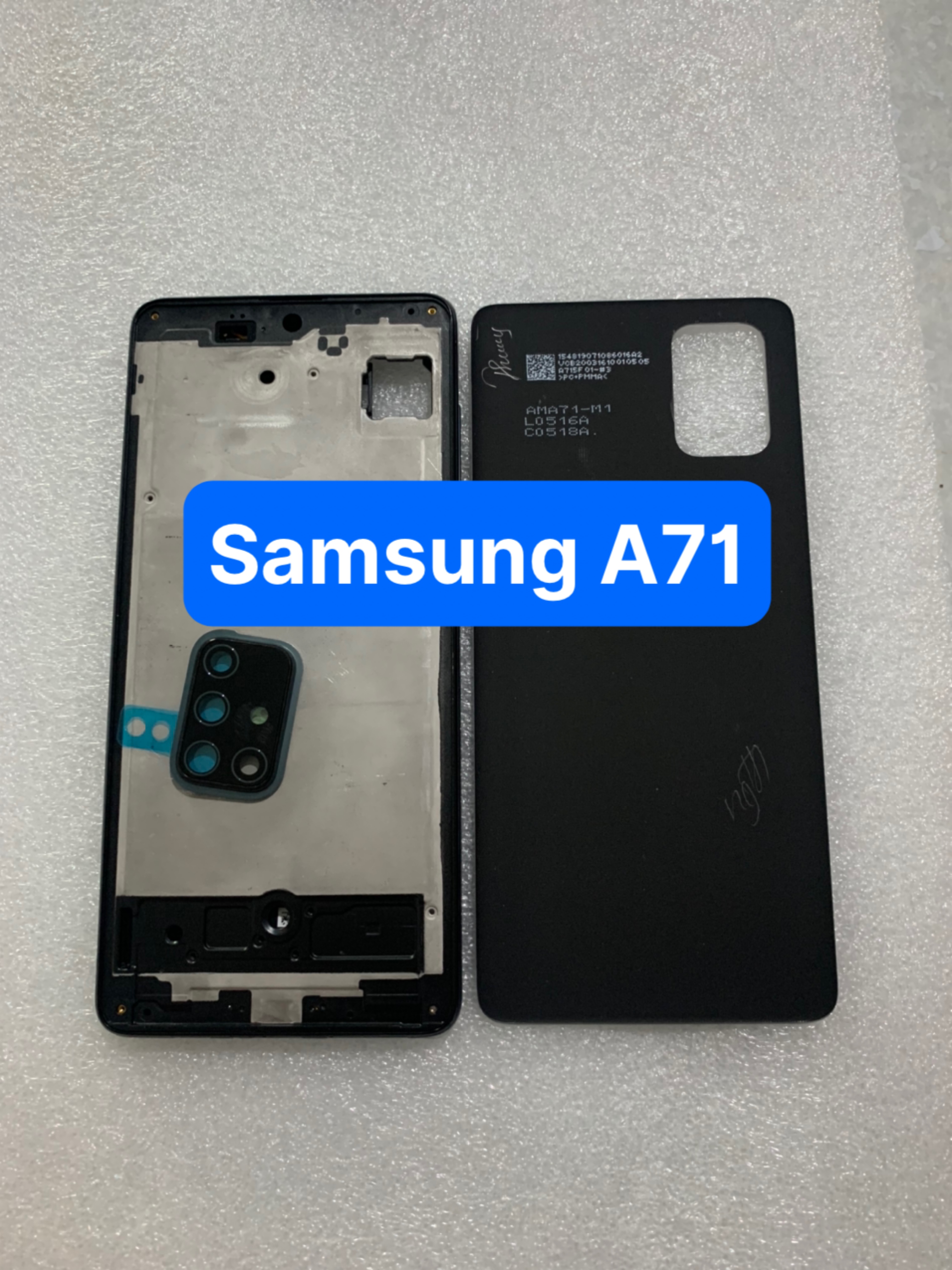 bộ vỏ samsung A71 - gồm lưng,sườn,phím,kính camera