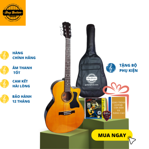 Đàn guitar acoustic có ty DT70 Duy Guitar Store chuyên đàn ghitar đệm hát cho âm thanh vang sáng Action bấm nhẹ, giá rẻ cho sinh viên