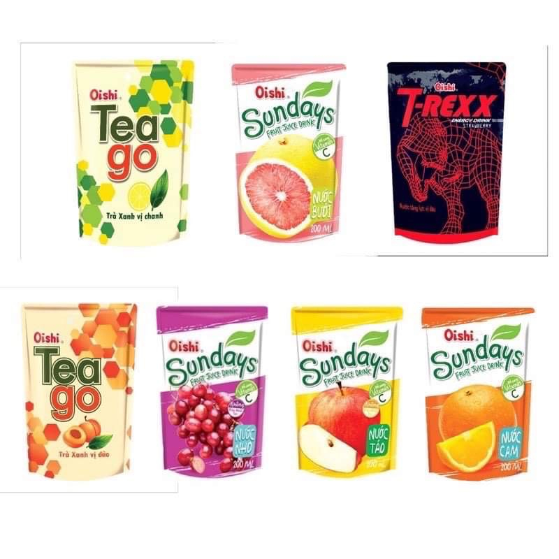 Combo 5 túi nước trái cây oishi đủ vị