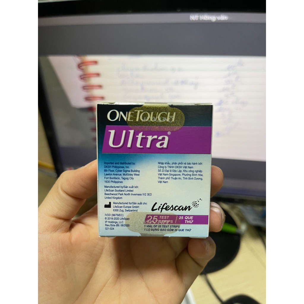 [CHÍNH HÀNG]Que thử đường huyết one Touch Ultra 2 (Hộp 25 que)