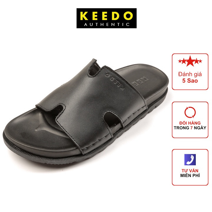 Dép Nam Chữ H Cao Cấp Da Bò Thật KD5513