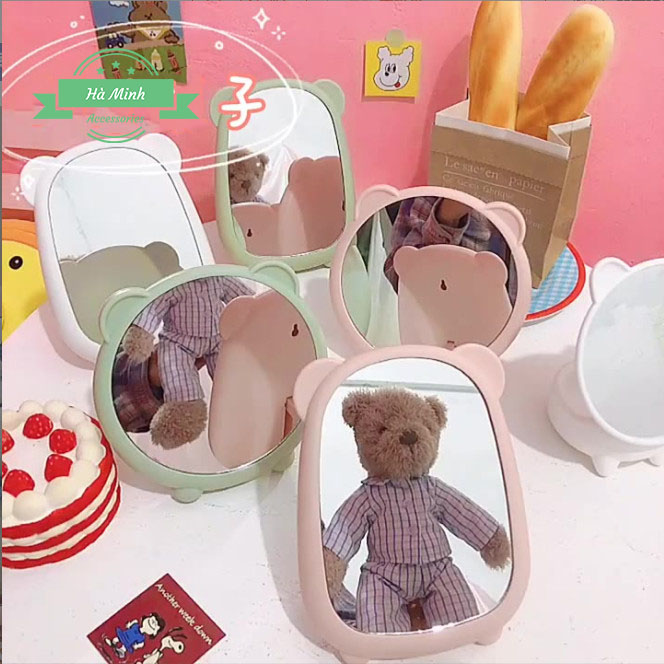 GƯƠNG ĐỂ BÀN GẤU MÈO THỎ SIÊU XINH