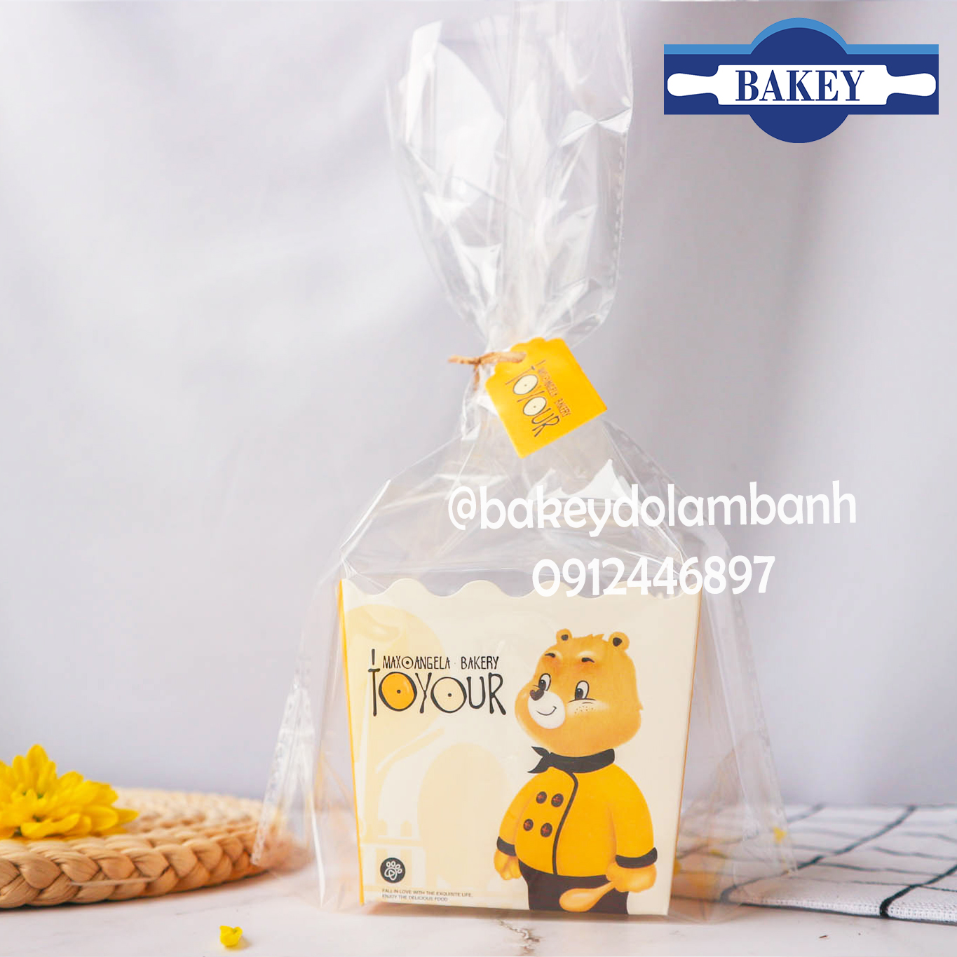 10 chiếc túi bánh cookie gấu vàng