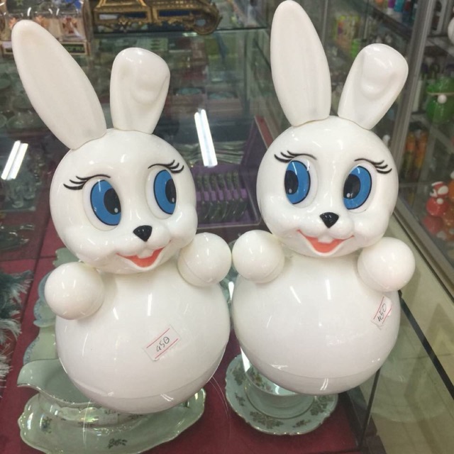 Lật đật nhựa thỏ trắng Nga - búp bê Nga