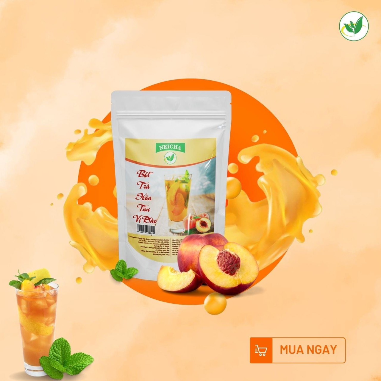 [Hàng Chính Hãng]Trà Đào Neicha/ Bột trà đào PHA SẴN TIỆN LỢI, thơm ngon chuẩn vị.