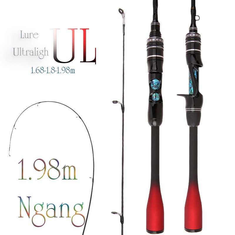 Cần câu cá - Cần câu lure cao cấp ul ultraligh ngọn đặc siêu dẻo cán carbon CM19
