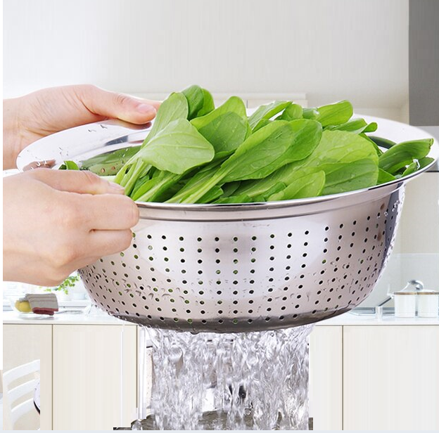 [Inox Cao Cấp] Bộ Thau và Rổ Inox 304 Cao Cấp Dày Dặn. Size vừa 24CM. Đặc biệt có bán lẻ từng sản phẩm