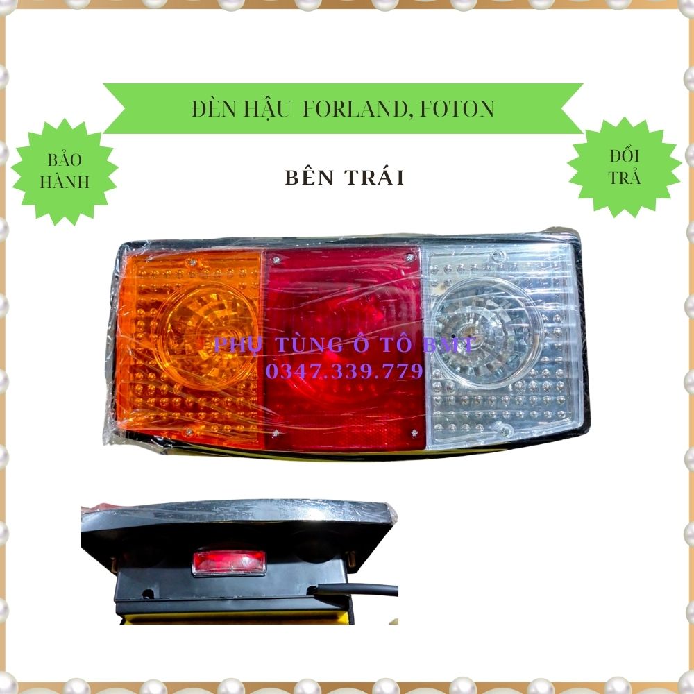 Đèn hậu xe tải lắp cho xe ben Thaco Foton, forland 6 tấn, 3 khoang cong, kích thước: dài 355, cao 170mm