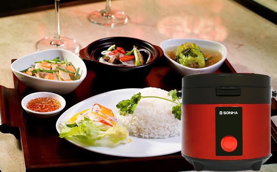 Nồi cơm cơ cao cấp 1,8L Sơn Hà SHK-5111 màu đỏ