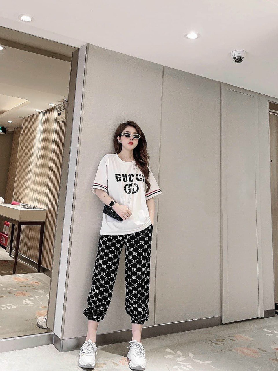 Đồ bộ thun form rộng họa tiết GC thời trang