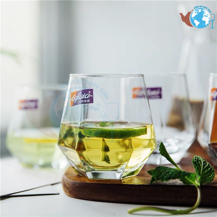 Ly Thủy Tinh góc cạnh 340ml, ly thủy tinh trắng góc cạnh đẹp