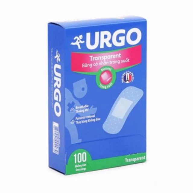 [HCM]Băng cá nhân trong suốt Urgo (Hộp 100 miếng)