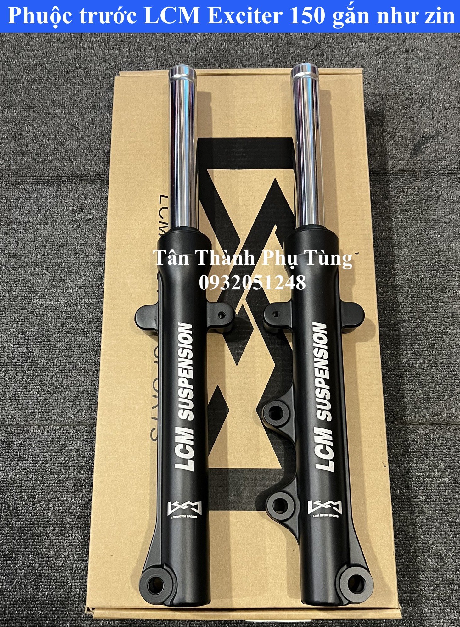 Phuộc trước lcm exciter 150-ty bạc chính hãng bh12 tháng, gắn như zin