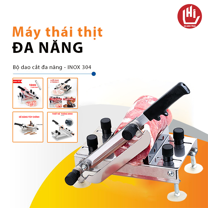 Máy thái thịt, cắt thịt đông lạnh đa năng tt01 - lưỡi dao dưới sắc bén, cắt nhẹ tay, dễ sử dụng - dao cắt thịt cắt xương - bộ dao đa năng - tặng kèm lưỡi dao sơ cua.