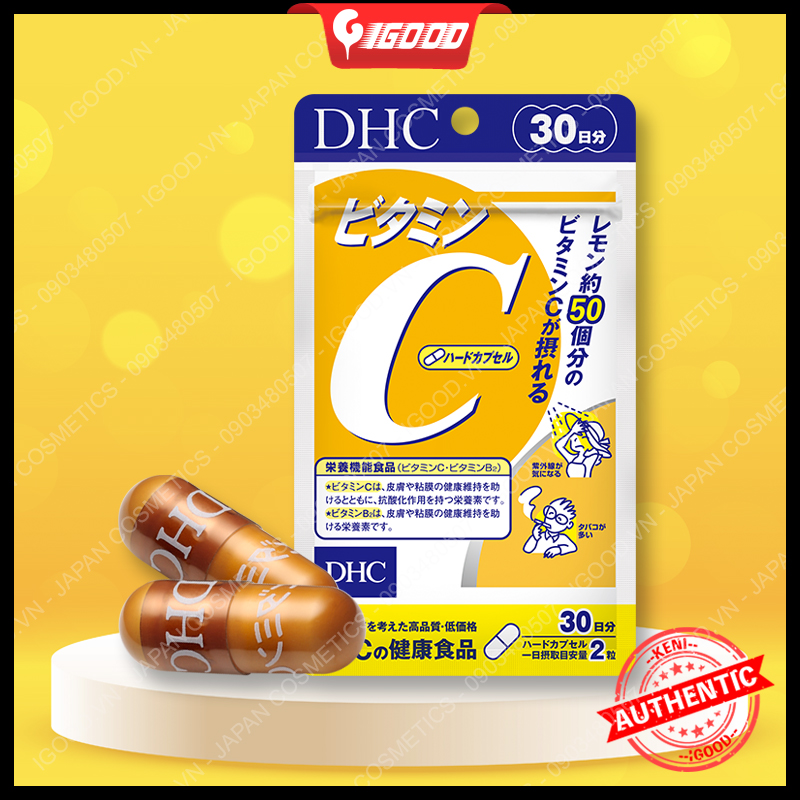 (Có quà tặng kèm) Viên uống vitamin C DHC Hard Capsule Nhật Bản
