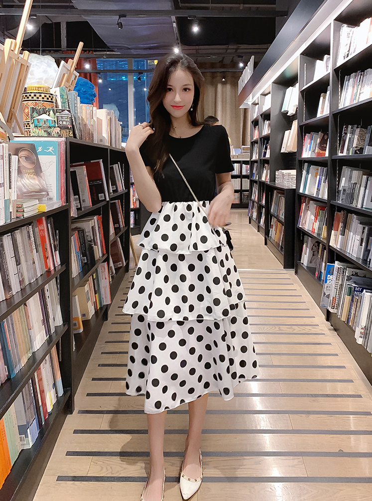Đầm voan xếp tầng liền áo D17