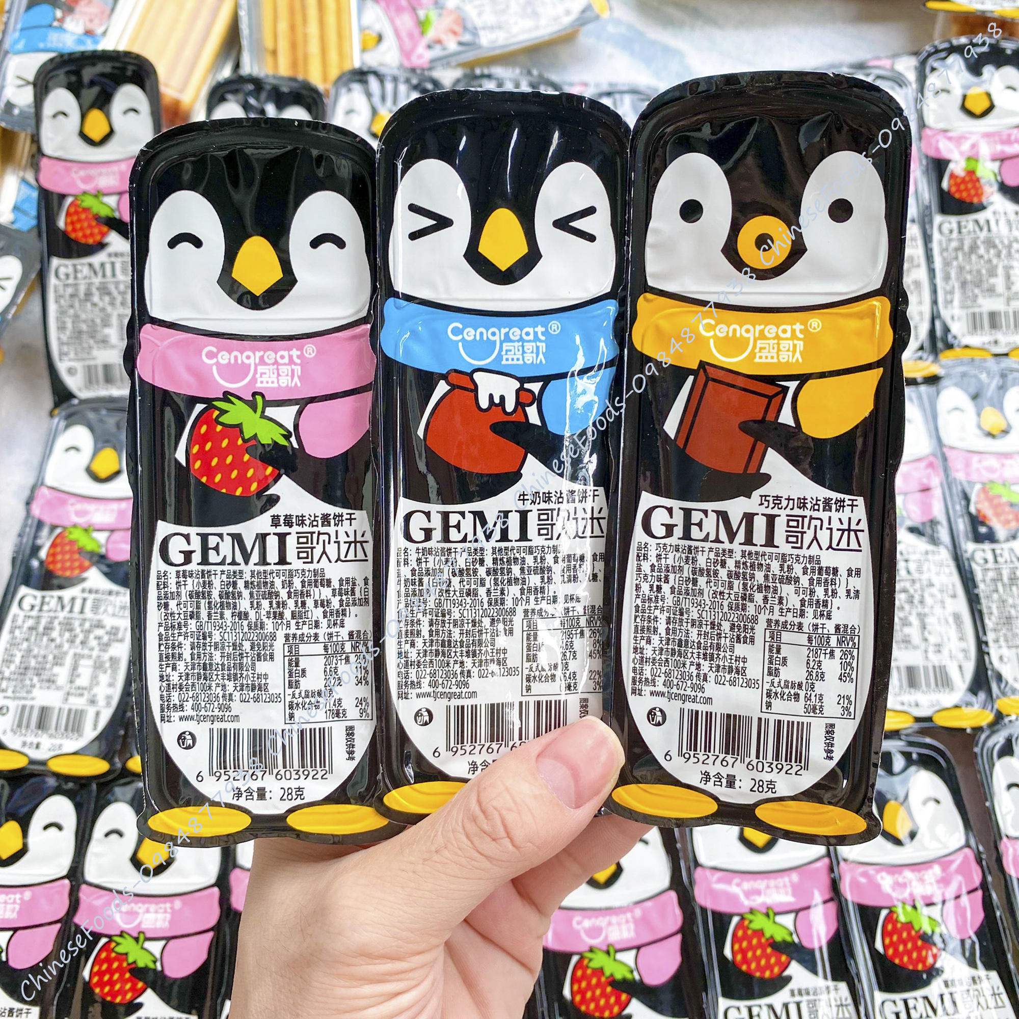 Bánh que chấm Socola Vani Dâu Chim cánh cụt
