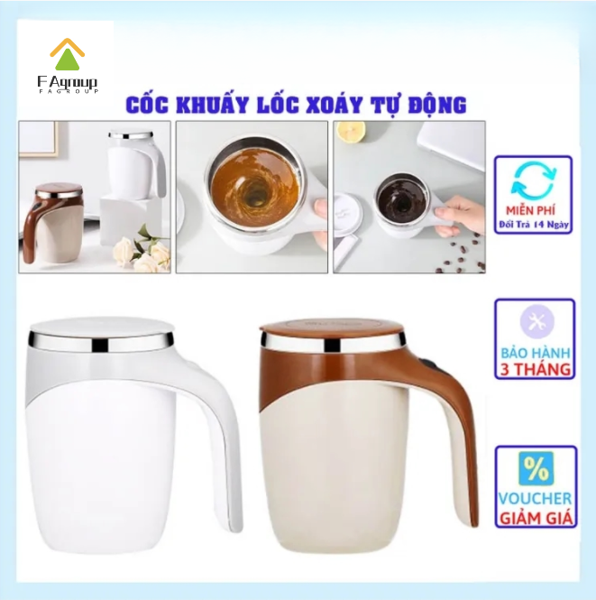 Cốc Pha Cafe Tự Khuấy, Cốc Khuấy Tự Động Không Cần Dùng Thìa, Cốc Tự Khuấy Thông Minh Bằng Từ Tính, Chất Liệu Thép Không Gỉ 304 - Gia Đình Văn Phòng