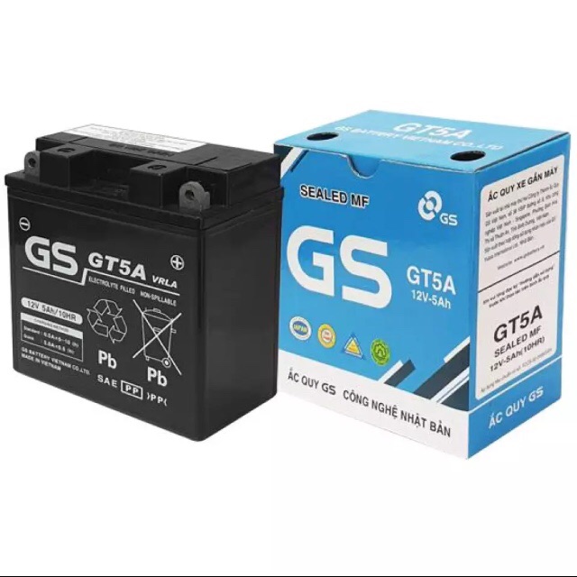 Bình Ắc quy xe máy GS GT5A ( 12v - 5Ah )