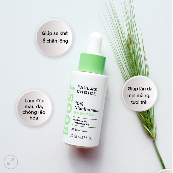 Tinh chất se khít lỗ chân lông 10% niacinamide booster paula choice 20ml