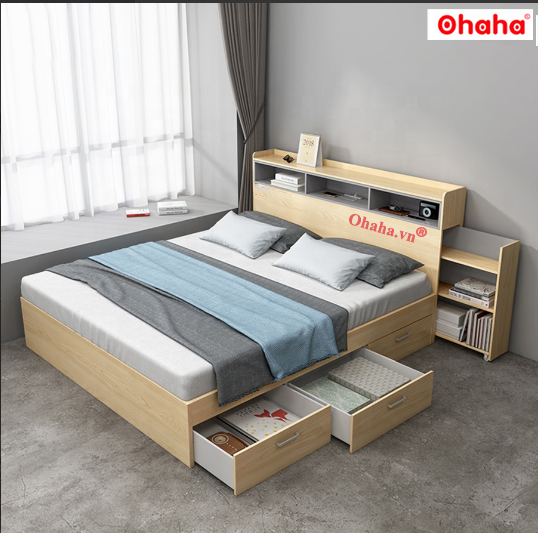 Giường ngủ gỗ công nghiệp cao cấp ohaha - gc034