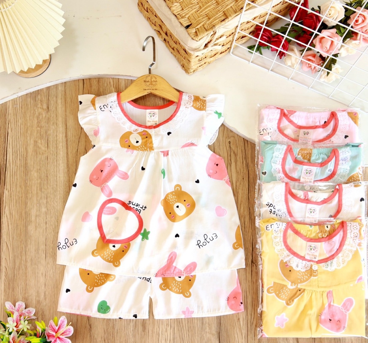 Bộ Tole Kiểu Bé Gái (14-18kg) (giao màu ngẫu nhiên)