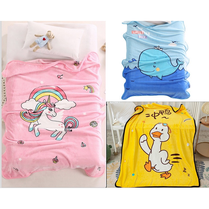 Chăn lông tuyết hoạ tiết hoạt hình cho bé siêu đáng yêu,siêu mền mịn 140cmx100cm