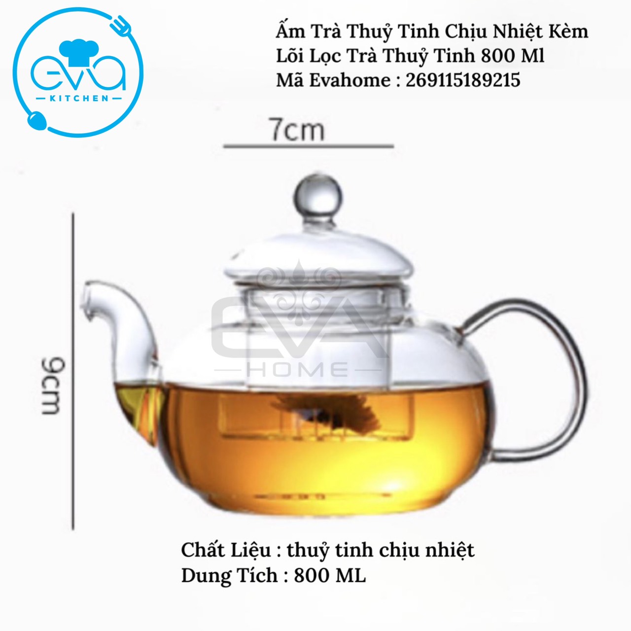 Bình lọc trà thuỷ tinh / bình pha trà kèm lõi lọc thuỷ tinh chịu nhiệt cao cấp penguin teapot 700 ml
