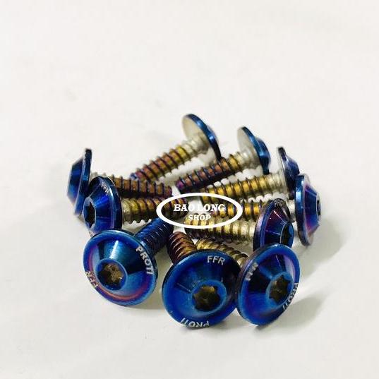 Bộ 10 con ốc Proti răng Thưa Xi Titan gắn dàn áo xe máy (Inox 100%)