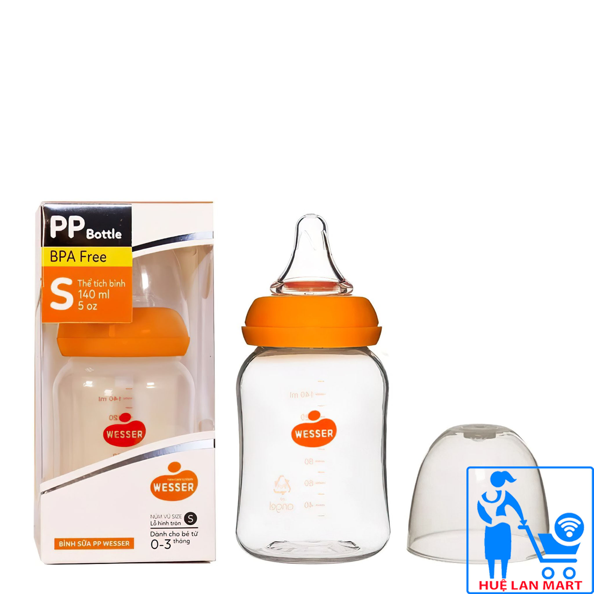 Bình Sữa PP Wesser Cổ Nhỏ 60/140/250ml