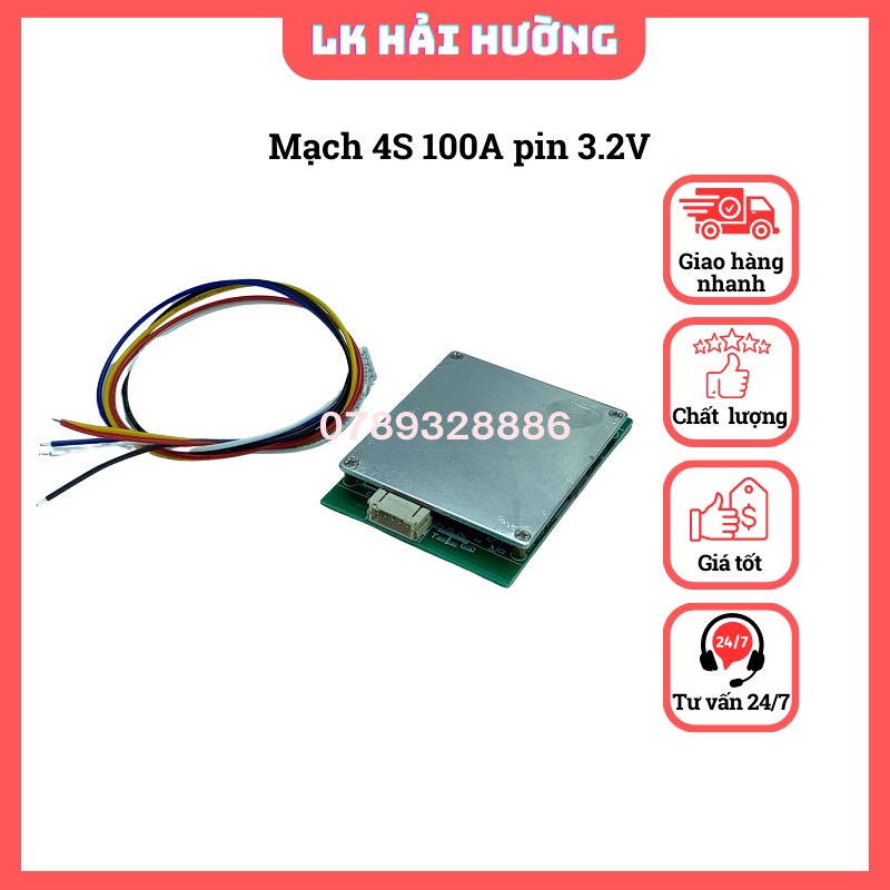 Mạch 3S 4S 100A cho pin sắt 3.2V